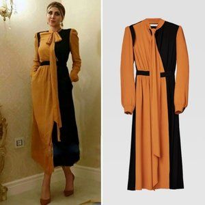 ZARA AW19 CAMPAIGN MUSTARD COMBINED DRESS 8355/021